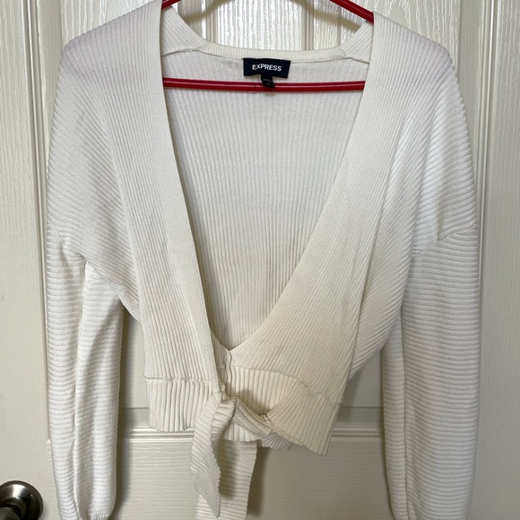 Express Ivory Wrap Sweater, size small - Picture 2 of 3